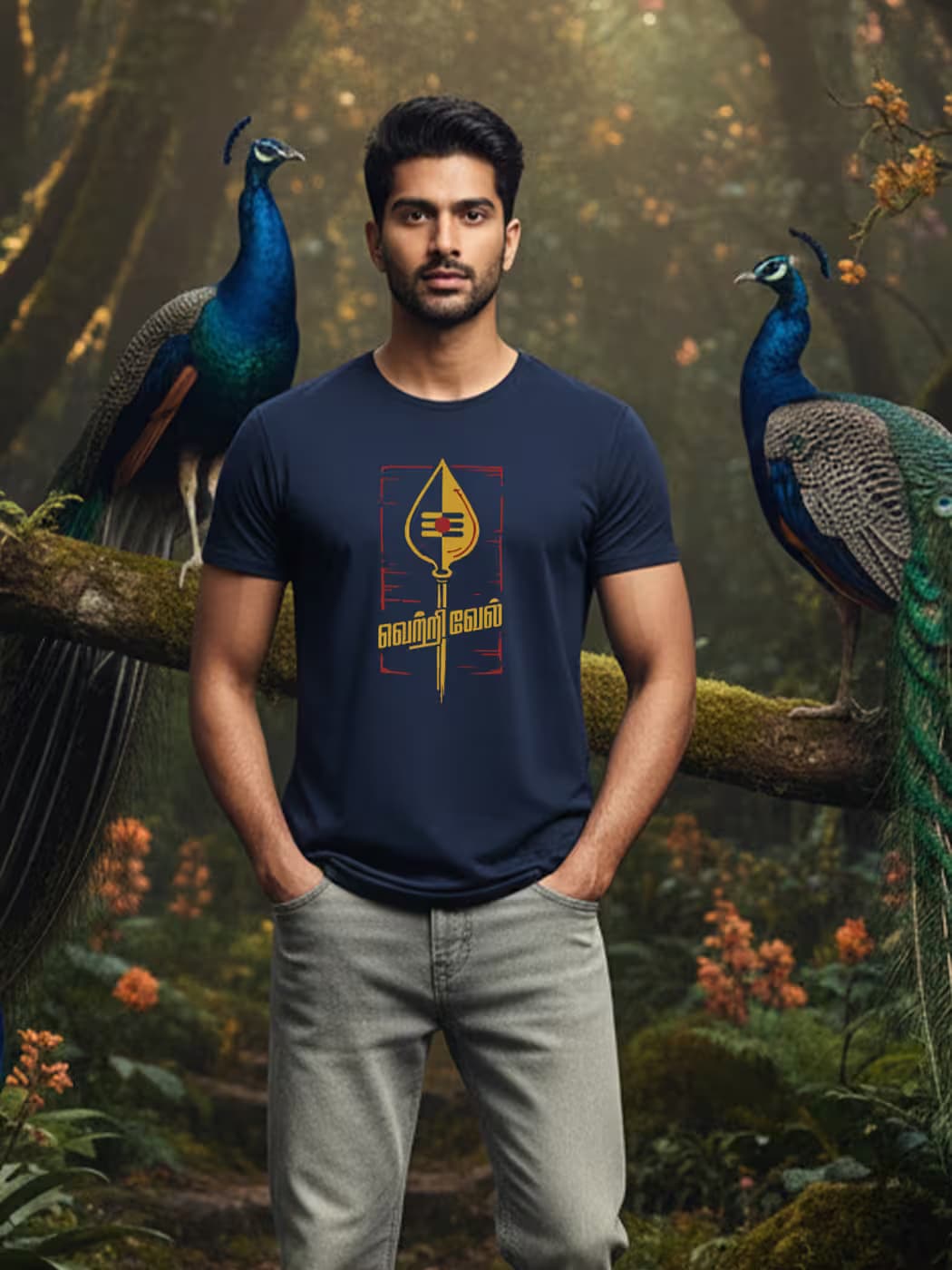 Vetri Vel T-Shirt For Men - Half Sleeve