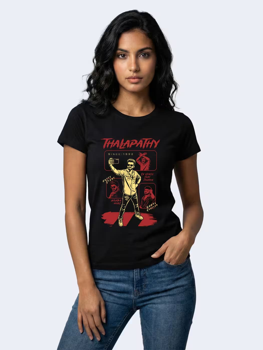 Thalapathy Vijay T-Shirt For Women - Half Sleeve