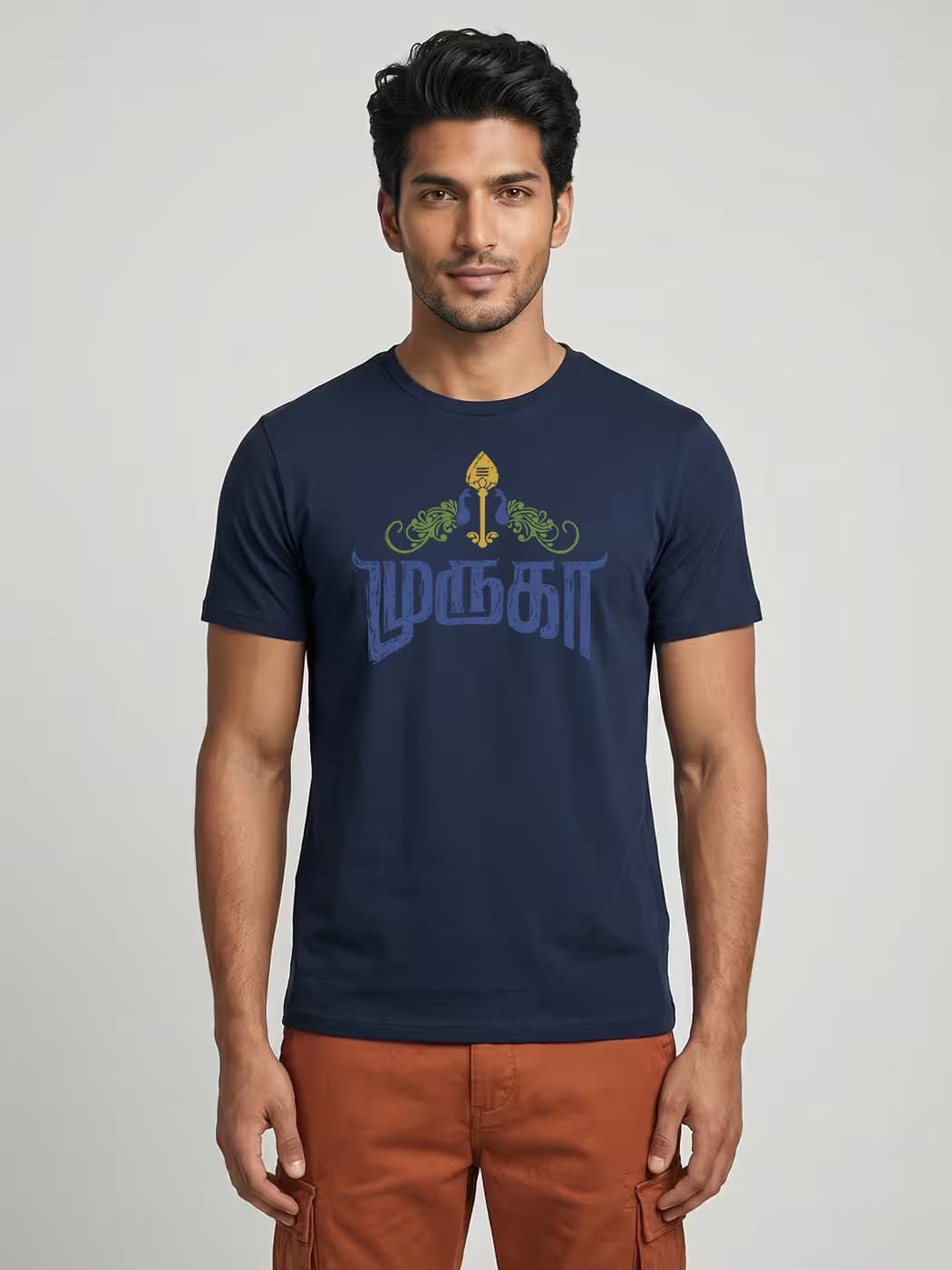 Muruga Navy T-Shirt For Men - Half Sleeve