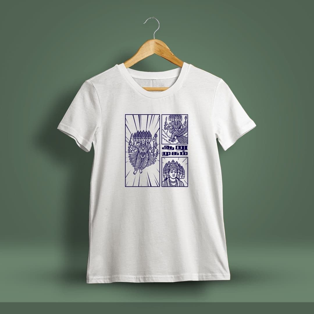 Aarumugam God Murugan T-Shirt For Men - Half Sleeve