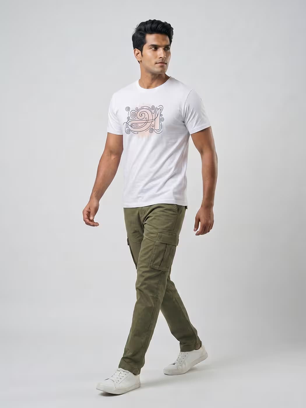 Aana Line art T-Shirt For Men - Half Sleeve