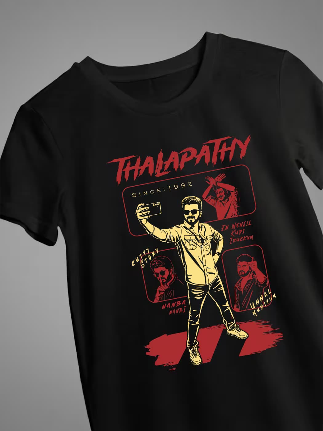 Thalapathy Vijay T-Shirt For Men - Half Sleeve