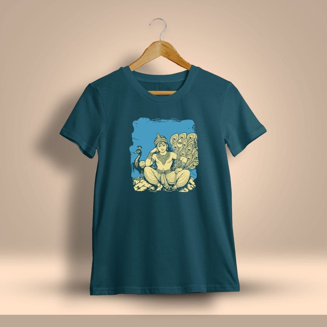 Murugan Relaxed Pose T-Shirt For Men - Half Sleeve