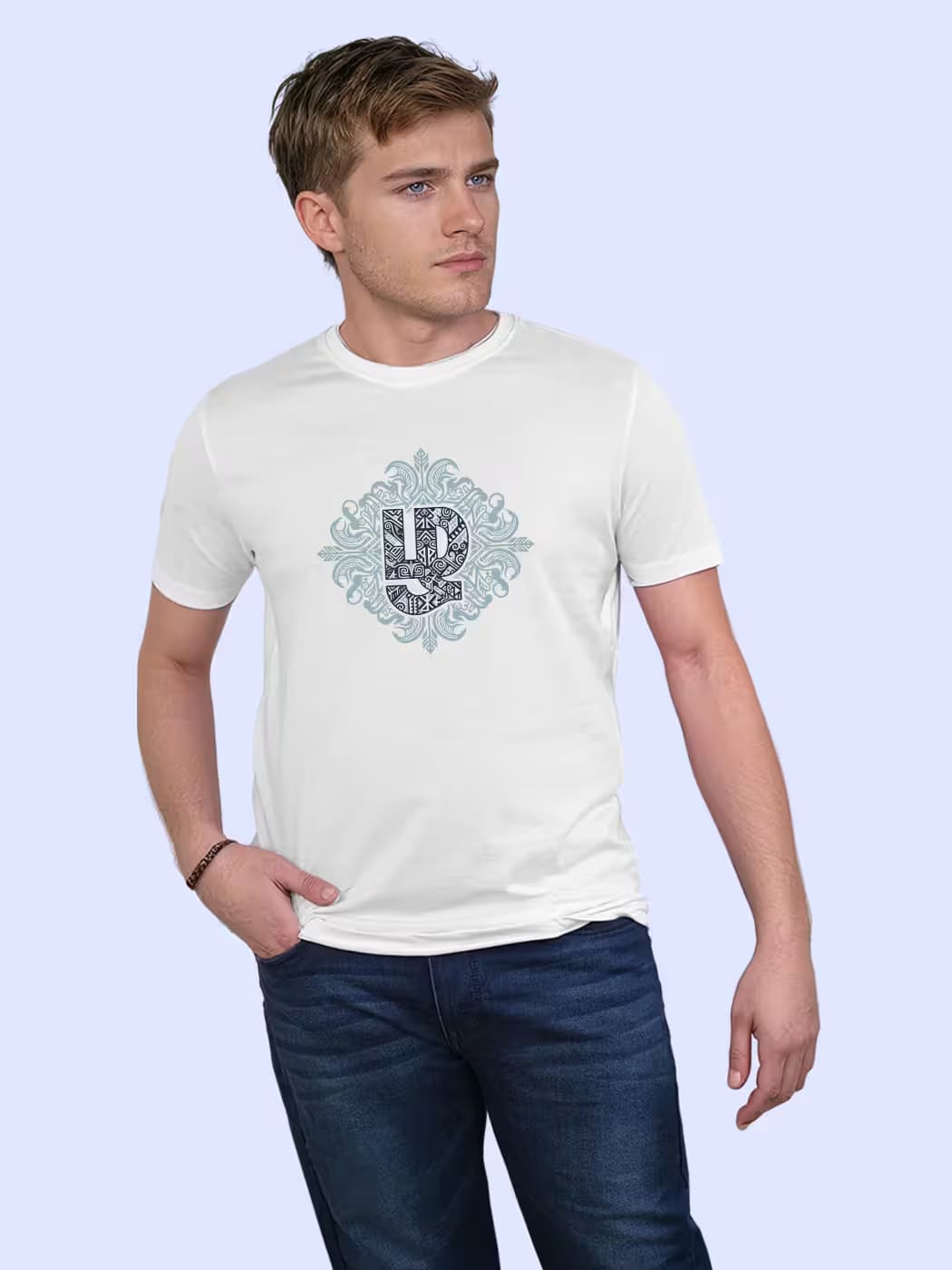 Unique Letter Zhagaram T-Shirt For Men - Half Sleeve