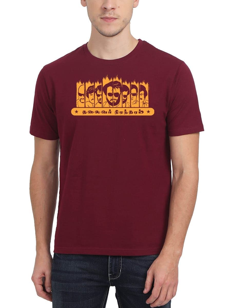 Thalaivar Nirantharam Superstar Rajinikanth T-Shirt For Men - Half Sleeve