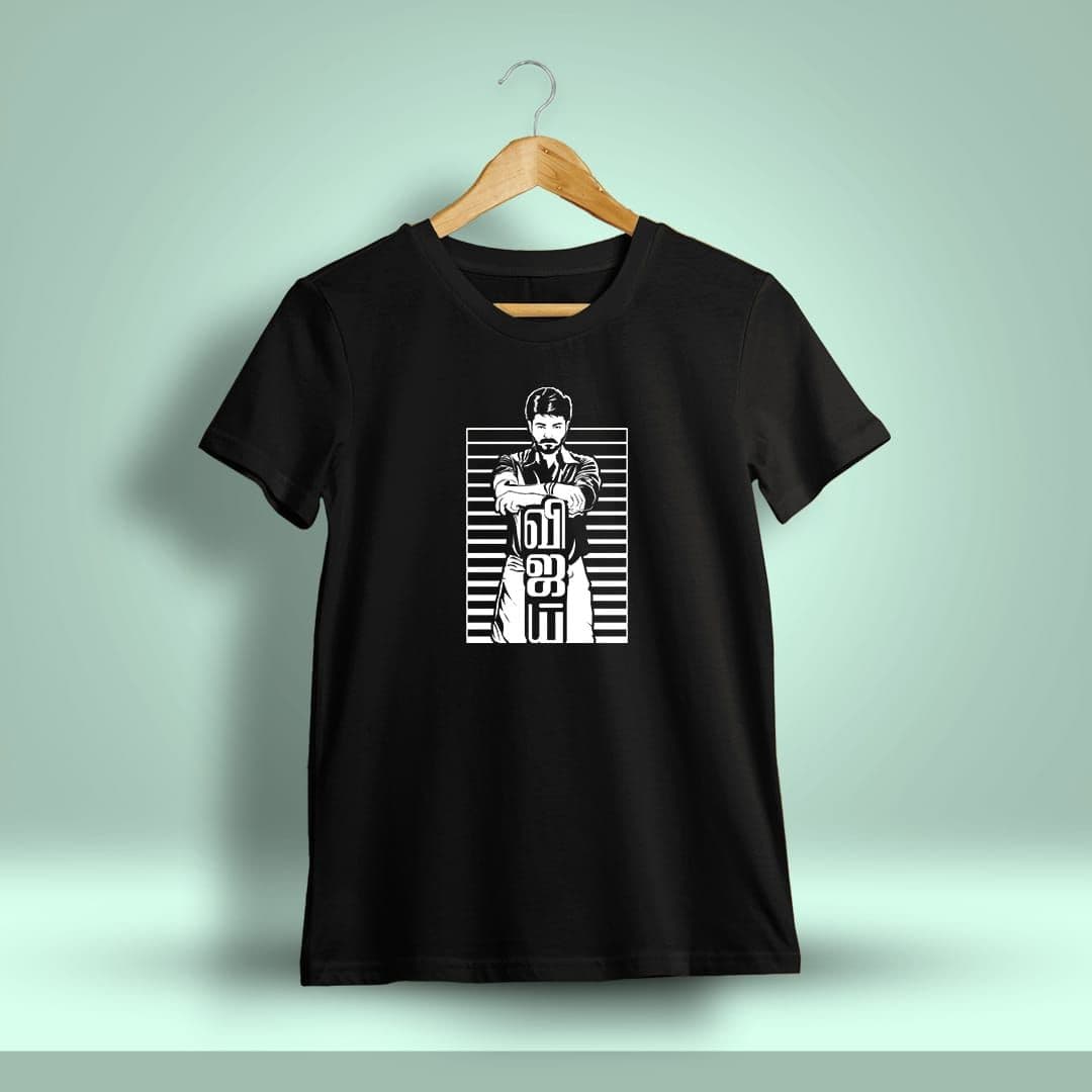 Thalapathy Vijay T-Shirt For Men - Half Sleeve