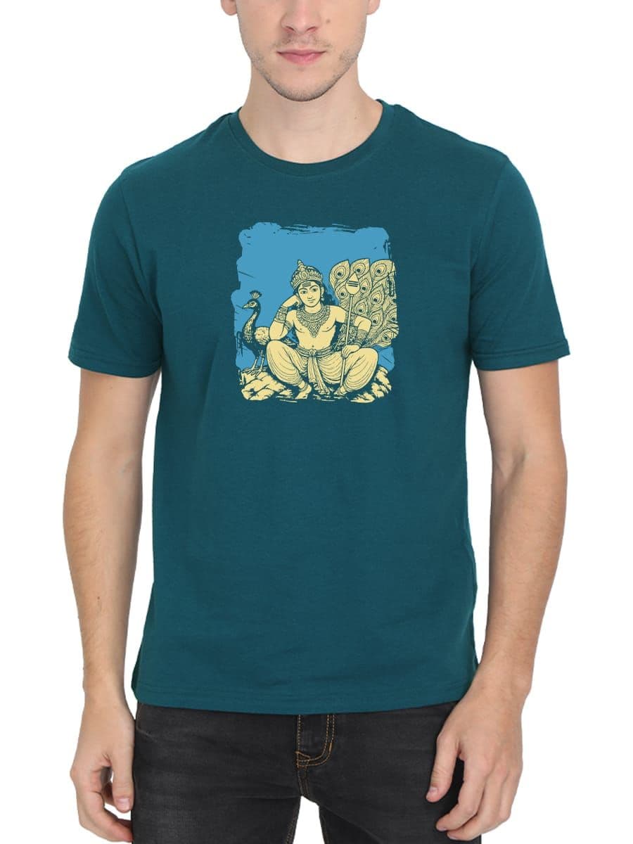 Murugan Relaxed Pose T-Shirt For Men - Half Sleeve