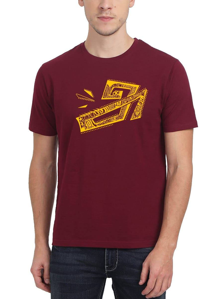 Aana Maroon Tamil T-Shirt For Men - Half Sleeve