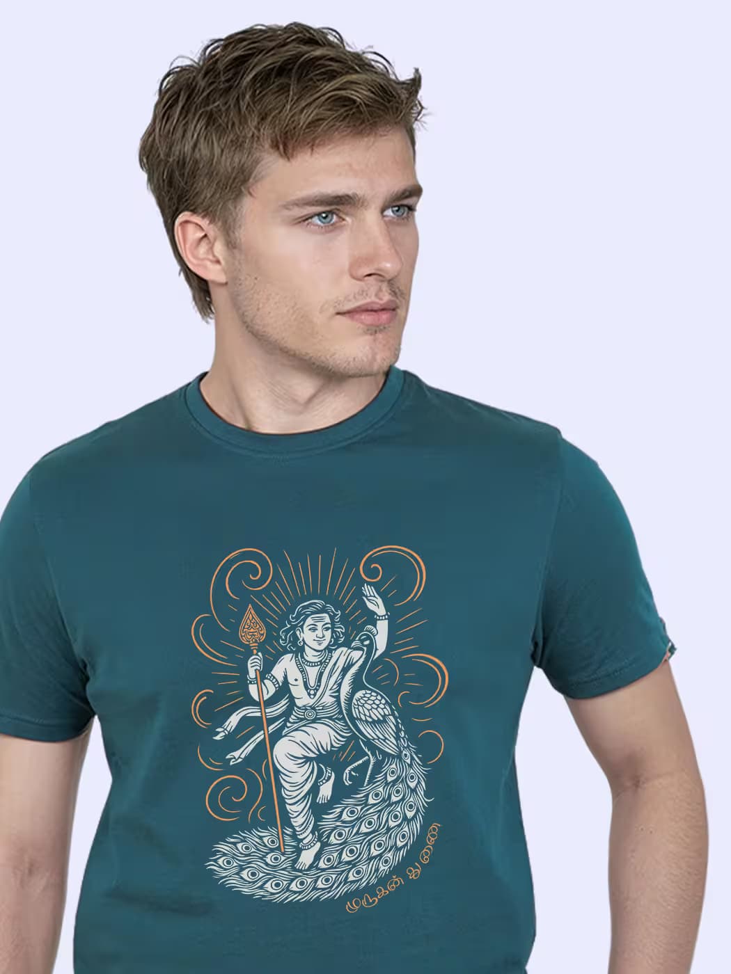 Murugan Thunai Graphical T-Shirt For Men - Half Sleeve