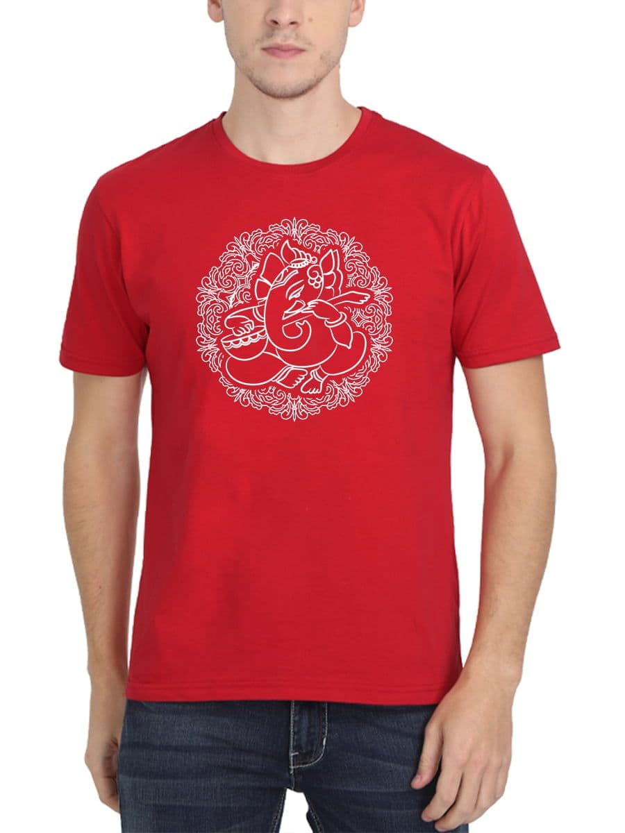Musical Pillaiyar T-Shirt For Men - Half Sleeve