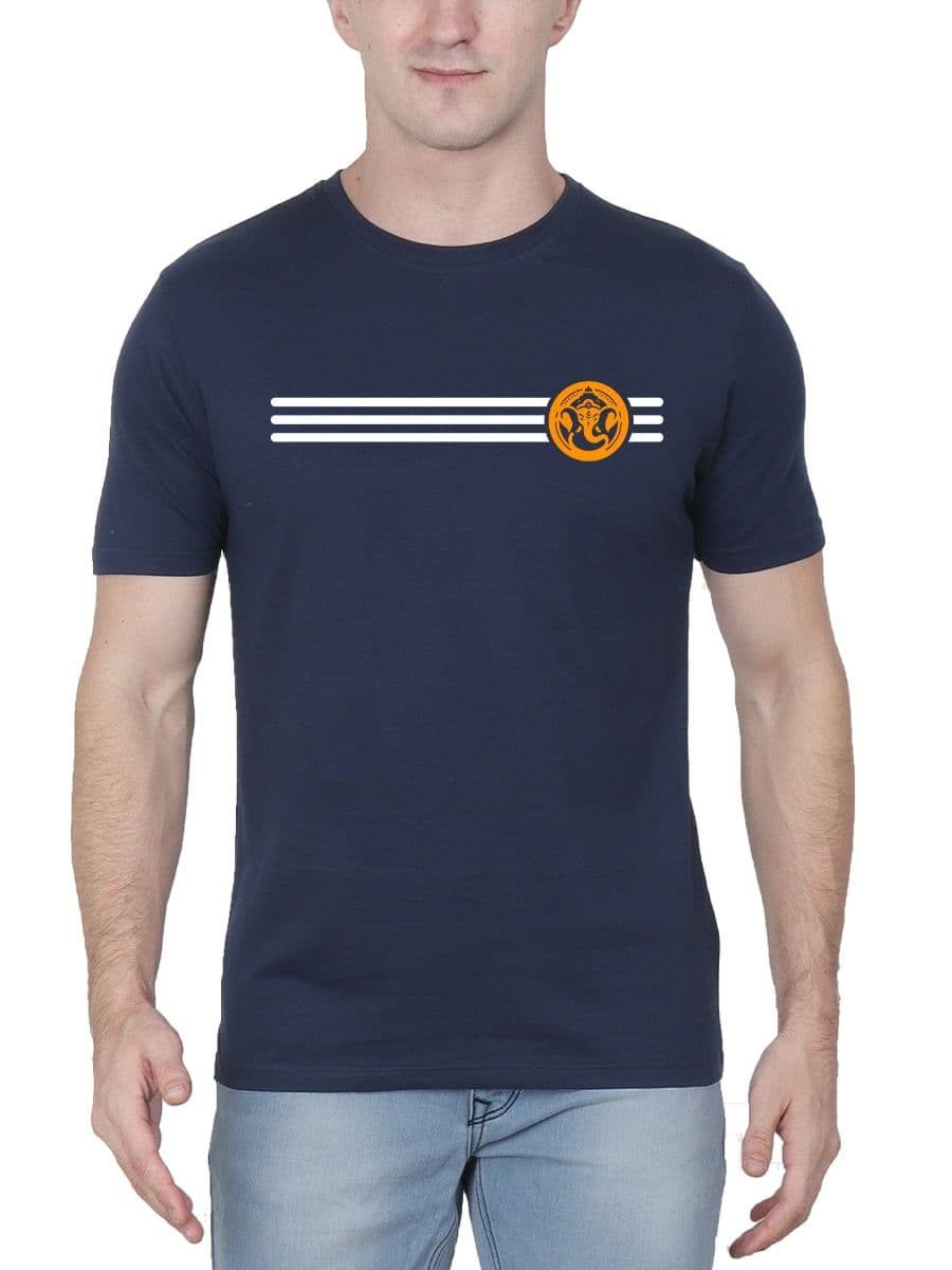 Pillaiyar Chest Print Vinayagar T-Shirt For Men - Half Sleeve