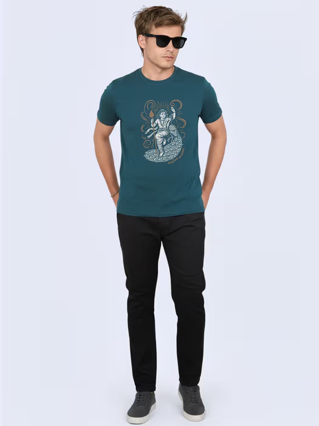 Murugan Thunai Graphical T-Shirt For Men - Half Sleeve