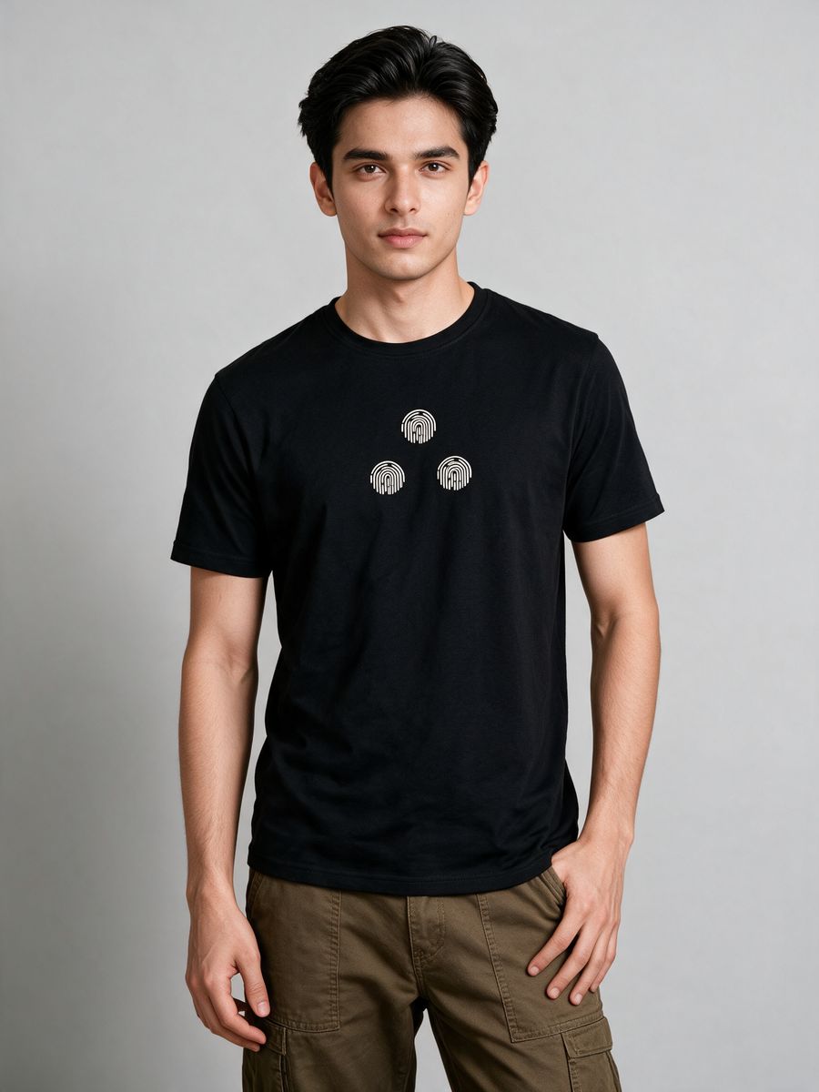 Tamil Identity Fingerprint T-Shirt For Men - Half Sleeve