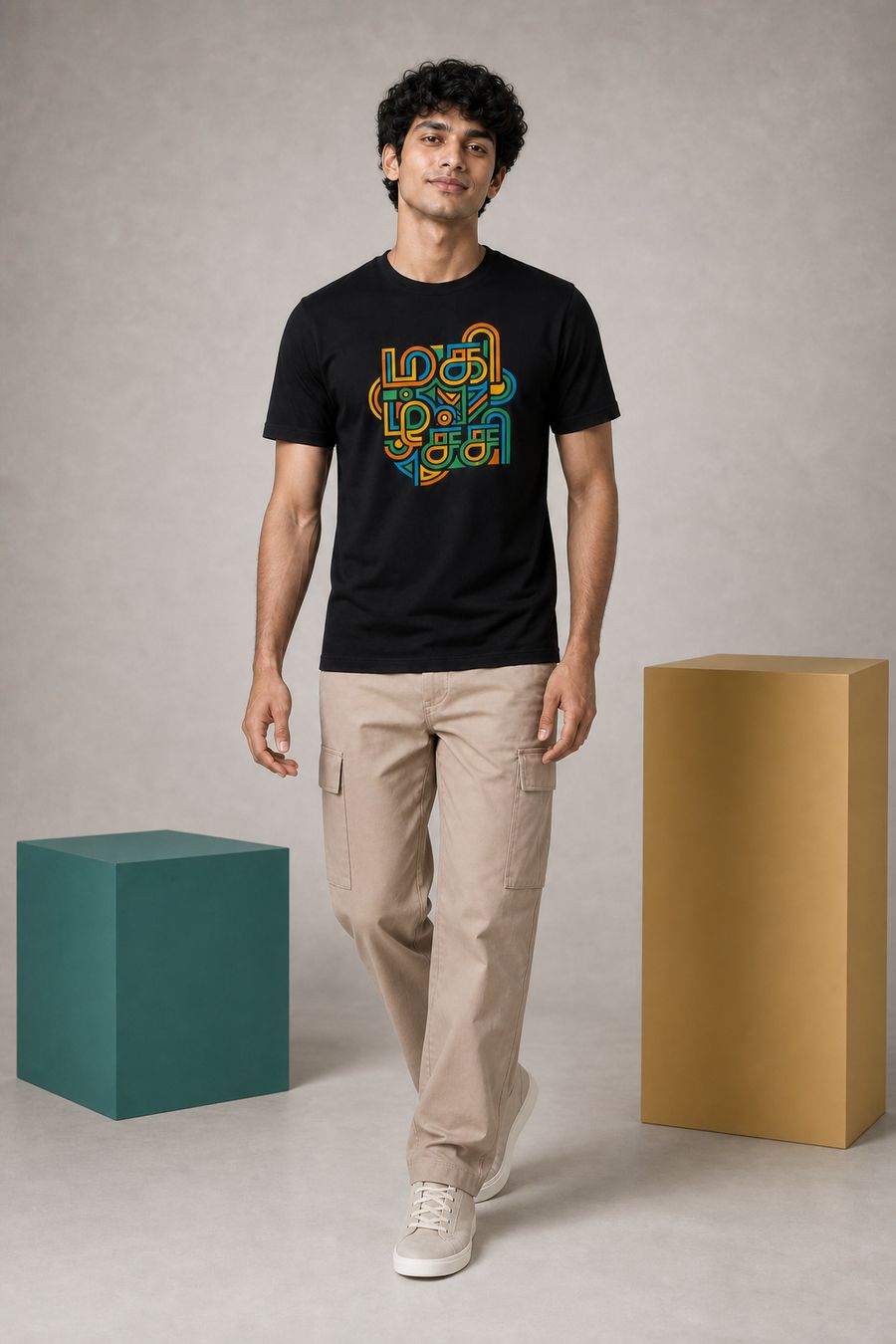 Magizhchi Tamil Graphic T-Shirt For Men - Half Sleeve