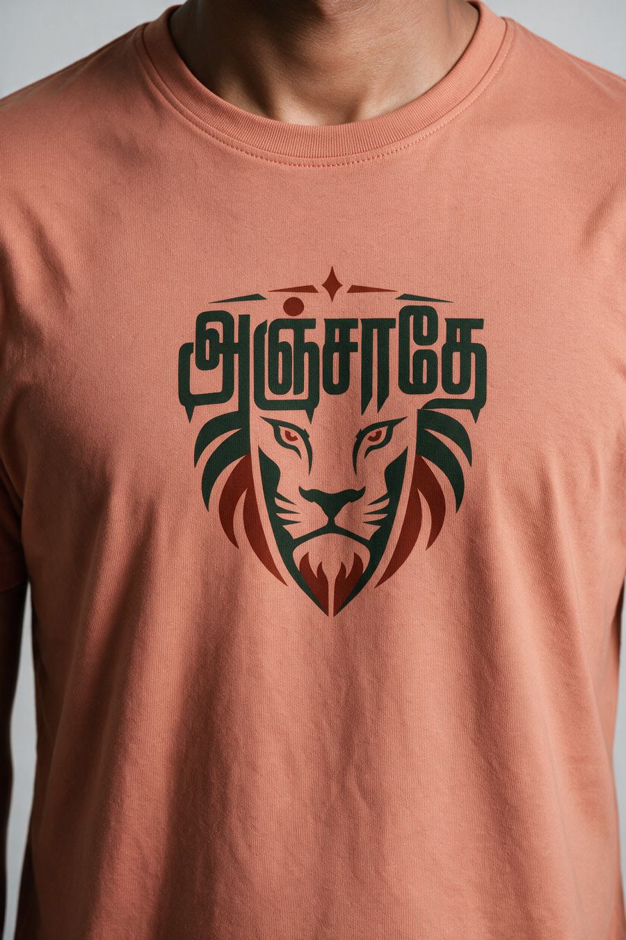 Anjathe Tamil Graphic T-Shirt — Saffron