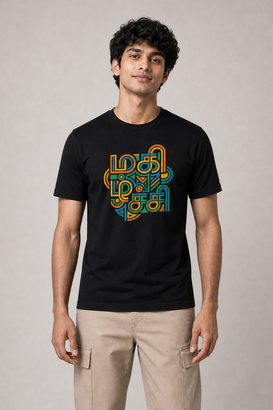 Magizhchi Tamil Graphic T-Shirt For Men - Half Sleeve
