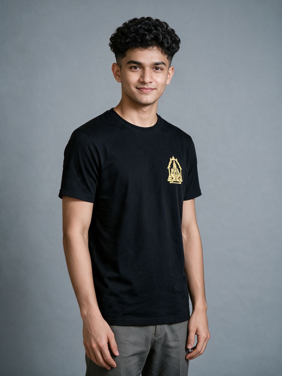 Ayyappan Minimal Logo Pocket Print T-Shirt For Men - Half Sleeve