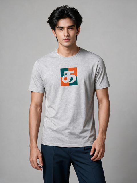 Ka Mosaic Tamil Letter T-Shirt For Men - Half Sleeve