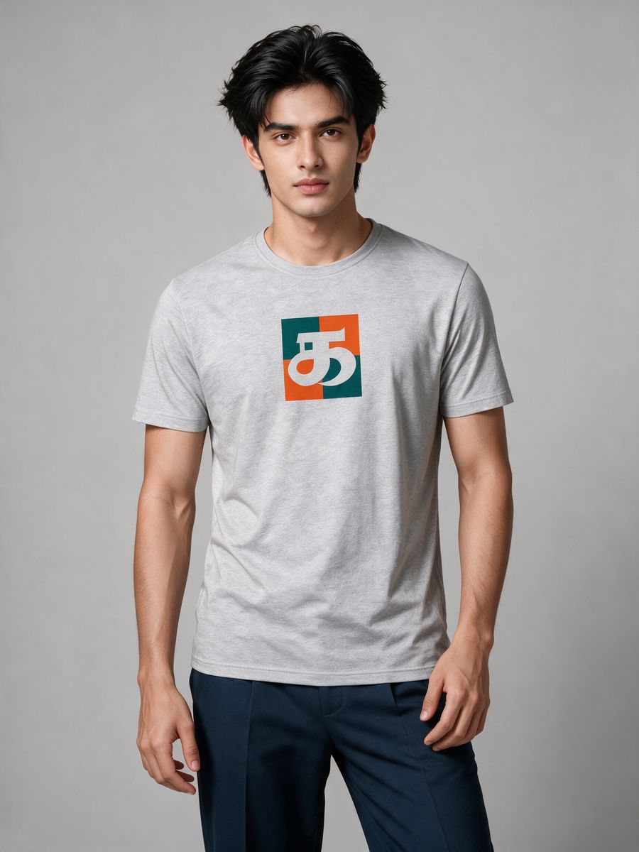 Ka Mosaic Tamil Letter T-Shirt For Men - Half Sleeve