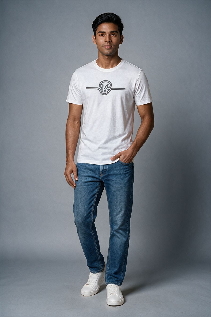 Tamil Om T-Shirt For Men - Half Sleeve