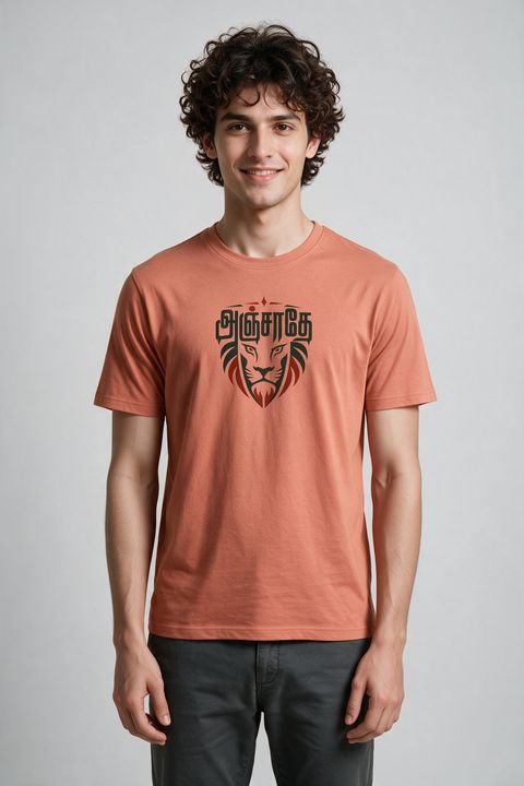 Anjathe Tamil Graphic T-Shirt For Men - Half Sleeve