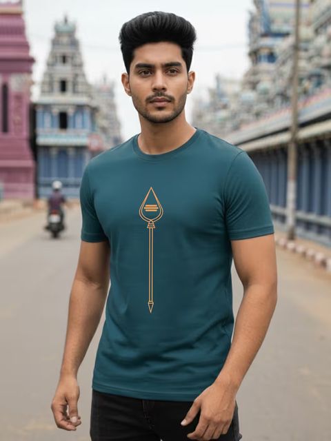 God Murugan Vel T-Shirt For Men - Half Sleeve