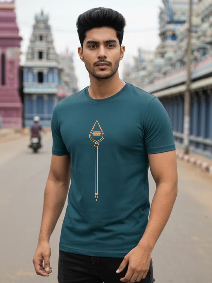 God Murugan Vel T-Shirt For Men - Half Sleeve