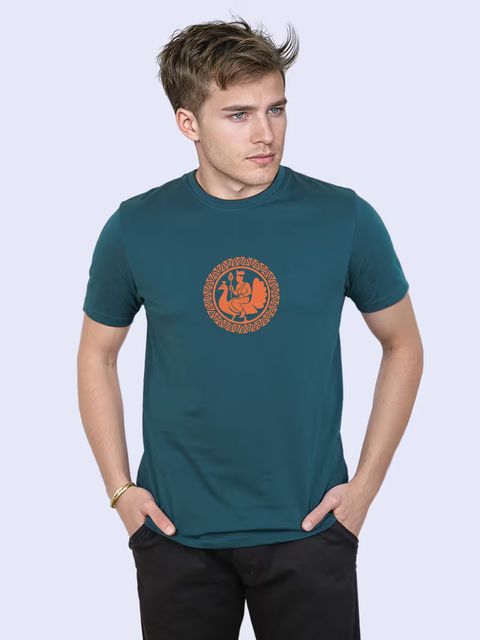 Peacock Ride T-Shirt For Men - Half Sleeve