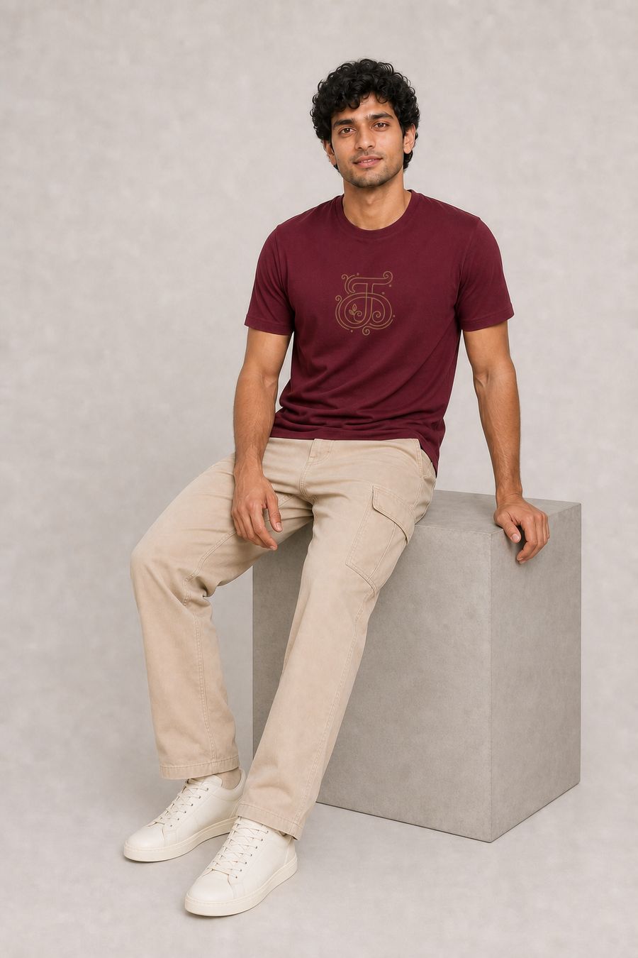 Ka Tamil Letter Graphic T-Shirt For Men - Half Sleeve