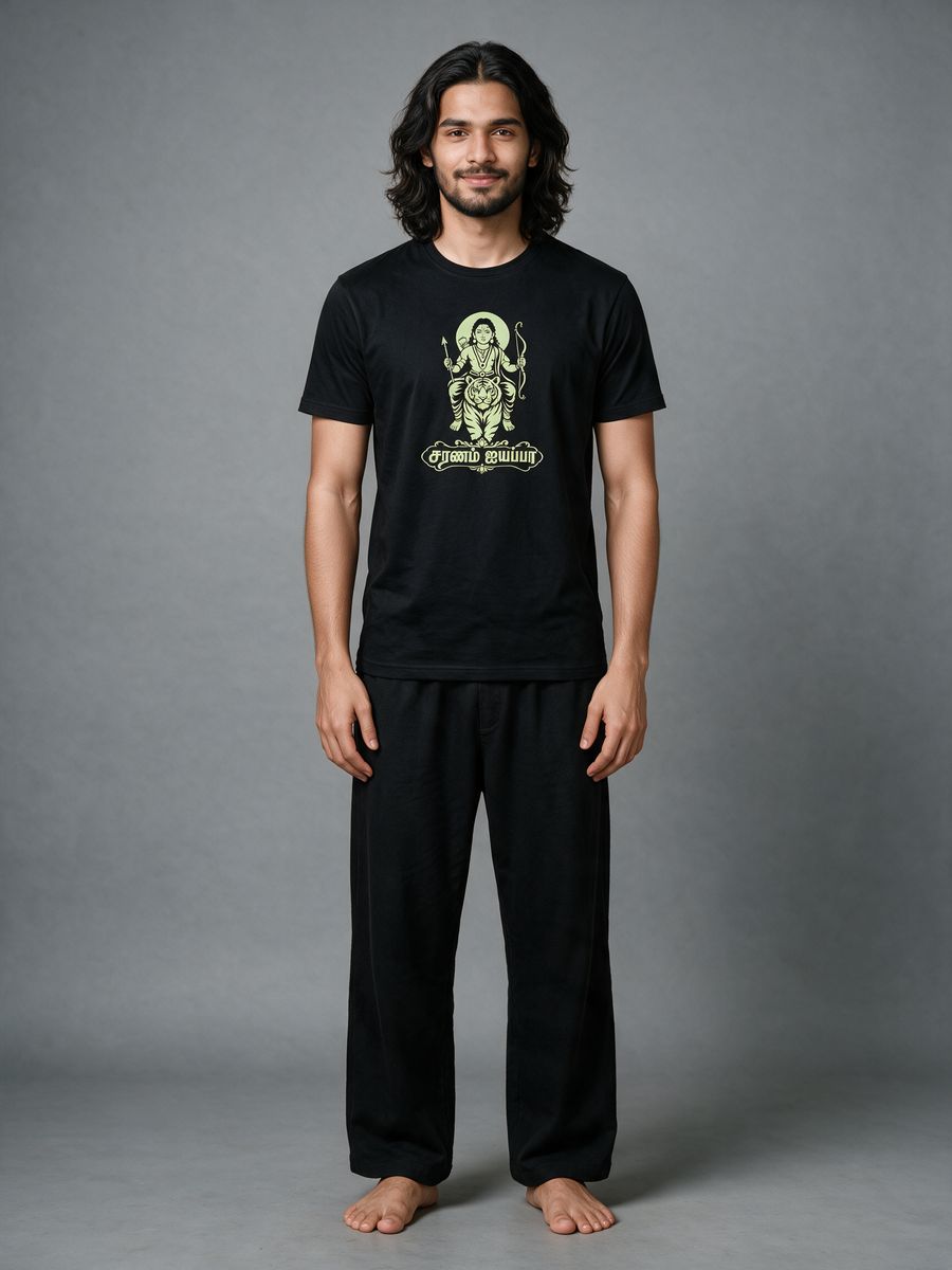 Saranam Ayyappa Tiger Ride T-Shirt For Men - Half Sleeve