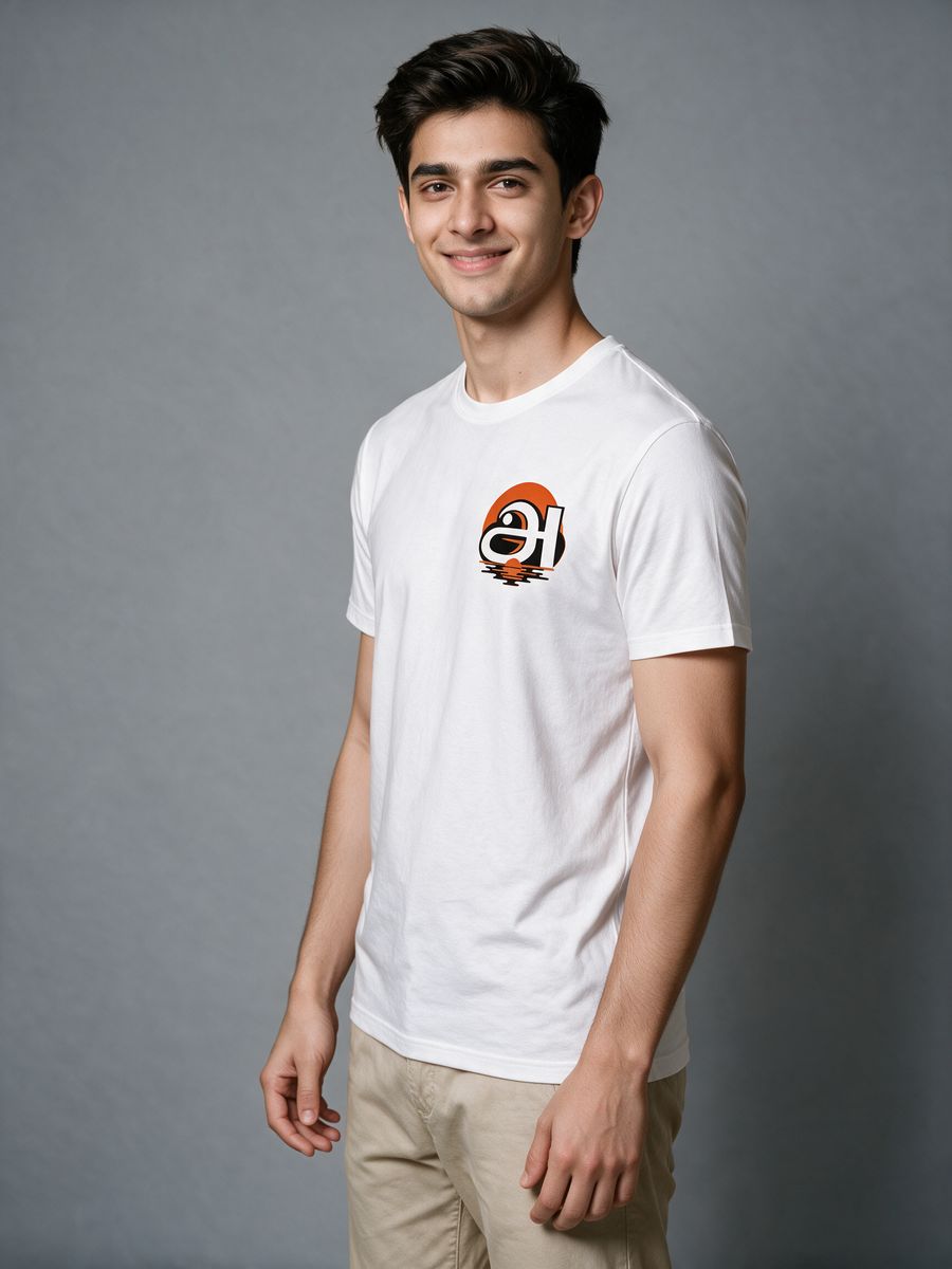 Agaram Sunset Pocket Print T-Shirt For Men - Half Sleeve