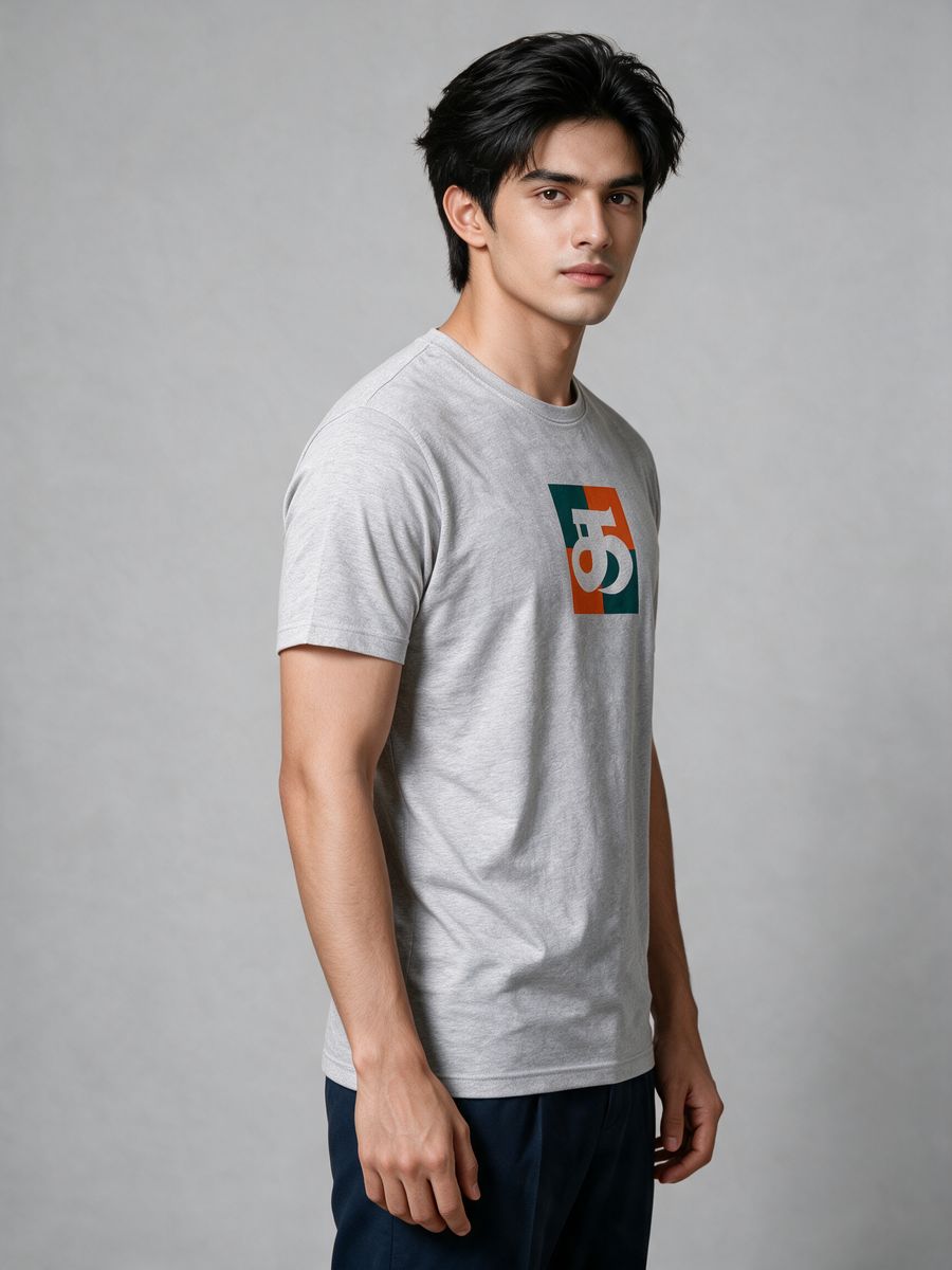 Ka Mosaic Tamil Letter T-Shirt For Men - Half Sleeve