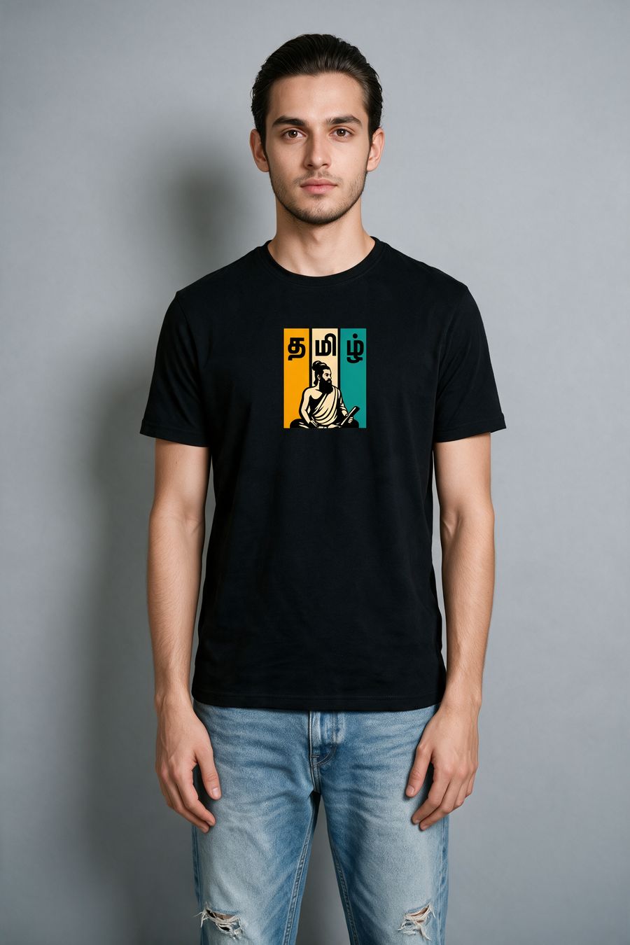 Tamil Valluvar Graphic T-Shirt For Men - Half Sleeve