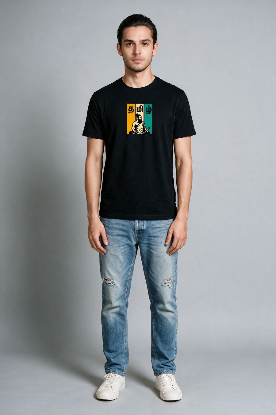 Tamil Valluvar Graphic T-Shirt For Men - Half Sleeve