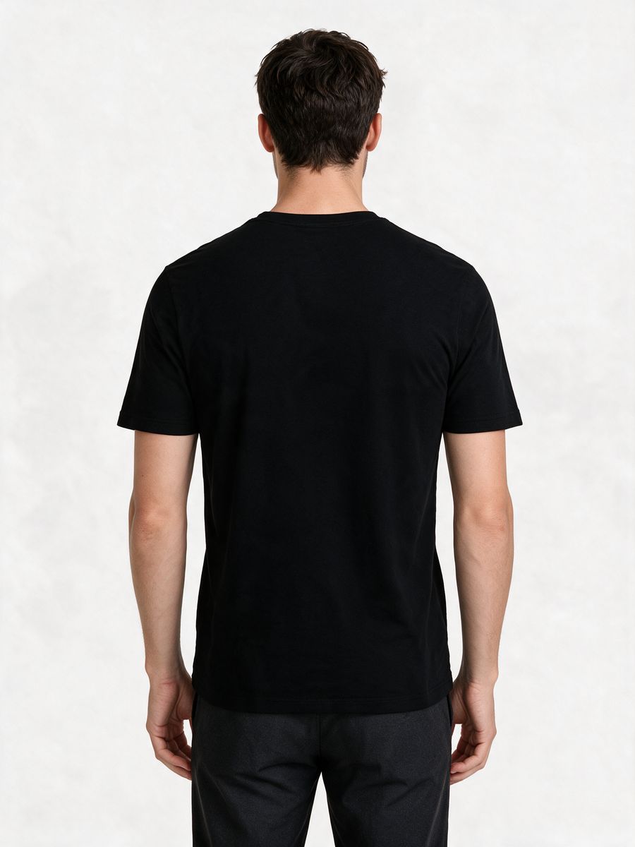 Men's Black Half Sleeve Round Neck Plain T-Shirt