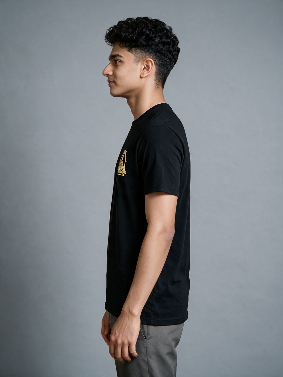 Ayyappan Minimal Logo Pocket Print T-Shirt For Men - Half Sleeve