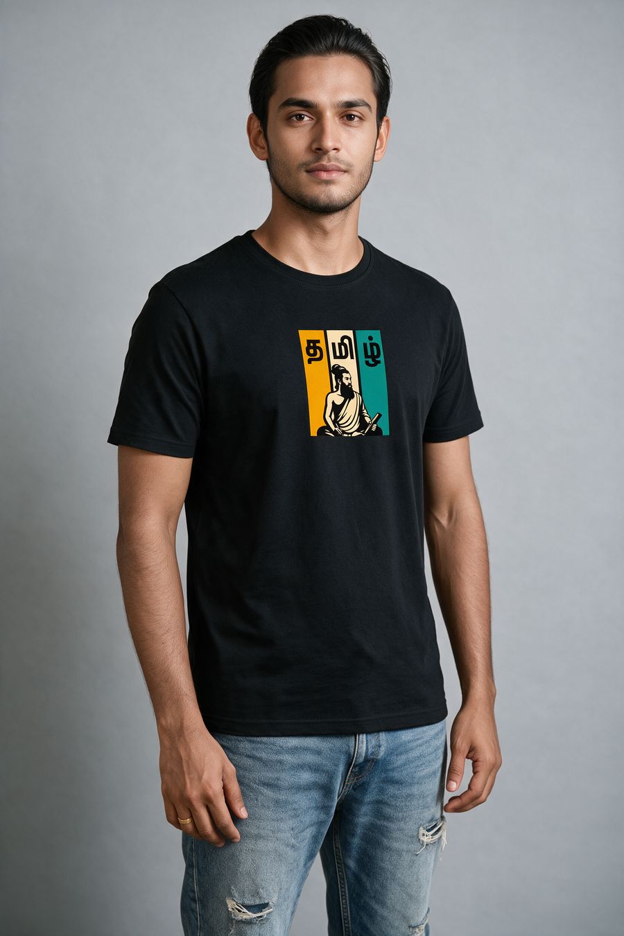 Tamil Valluvar Graphic T-Shirt For Men - Half Sleeve