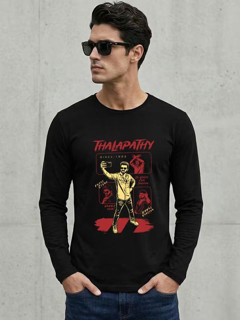 Thalapathy Vijay T-Shirt For Men - Full Sleeve