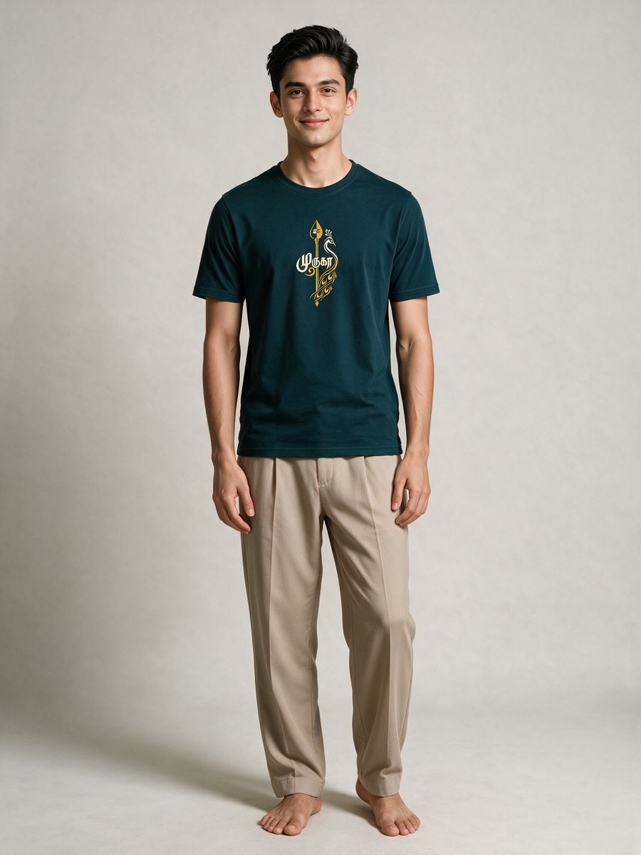 Muruga Mayil T-Shirt For Men - Half Sleeve