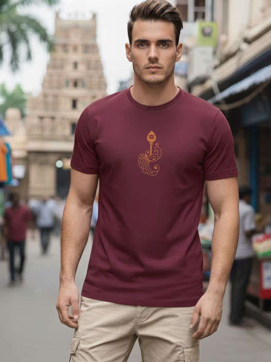 Minimal Vel Mayil T-Shirt For Men - Half Sleeve