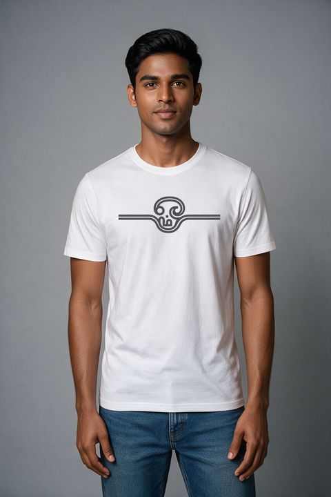 Tamil Om T-Shirt For Men - Half Sleeve