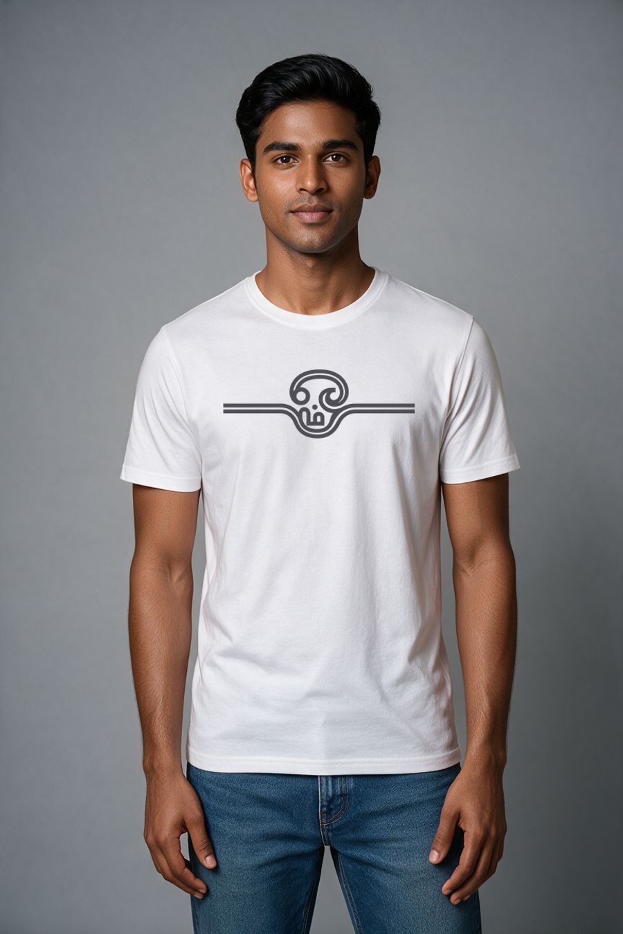 Tamil Om T-Shirt For Men - Half Sleeve