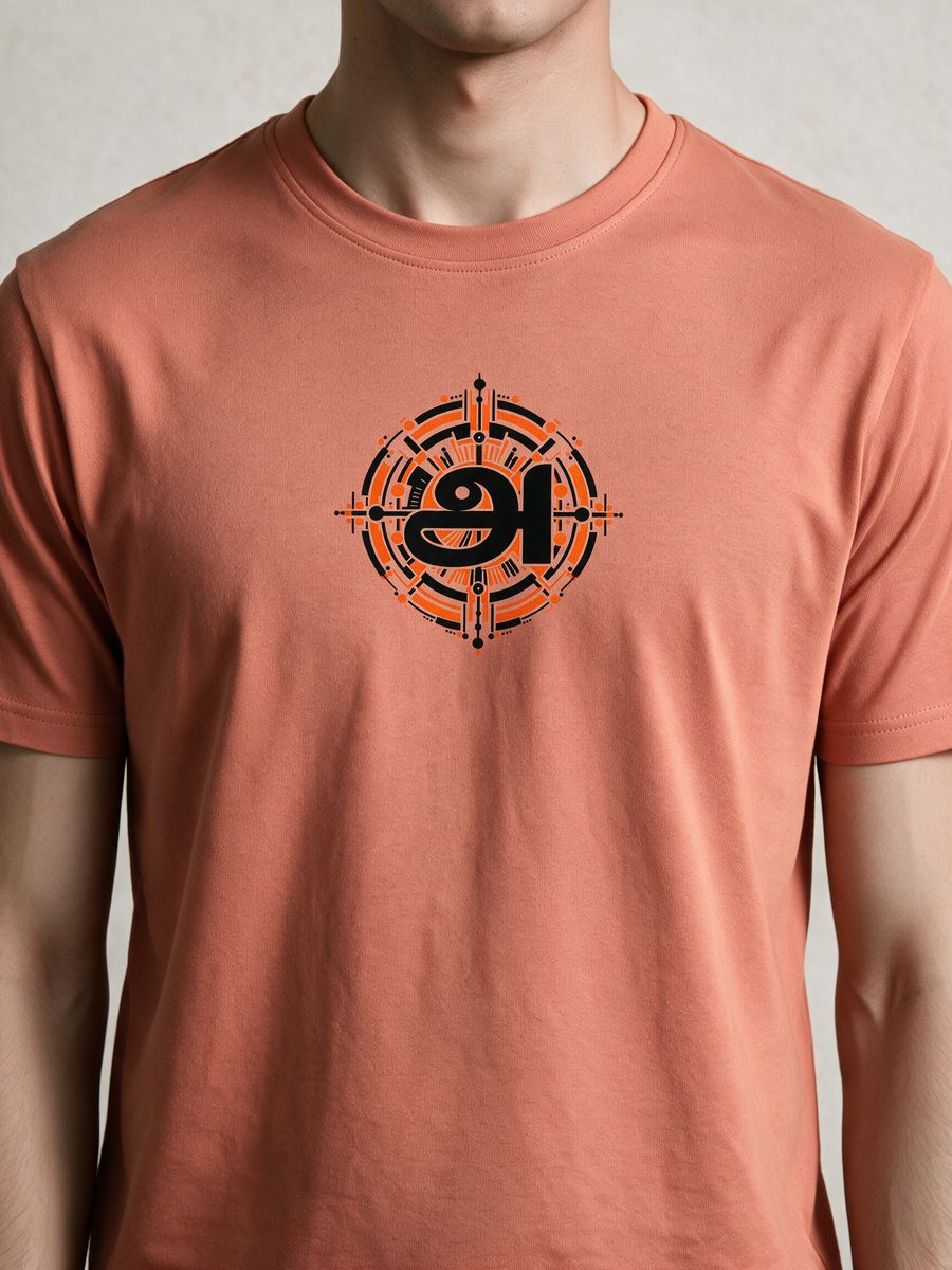 Agaram Emblem Tamil Graphic T-Shirt For Men - Half Sleeve