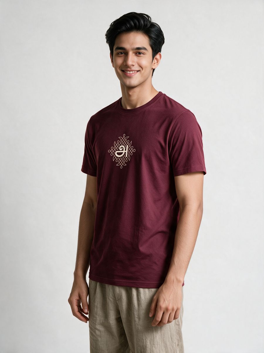 Agaram Kolam Tamil Graphic T-Shirt For Men - Half Sleeve
