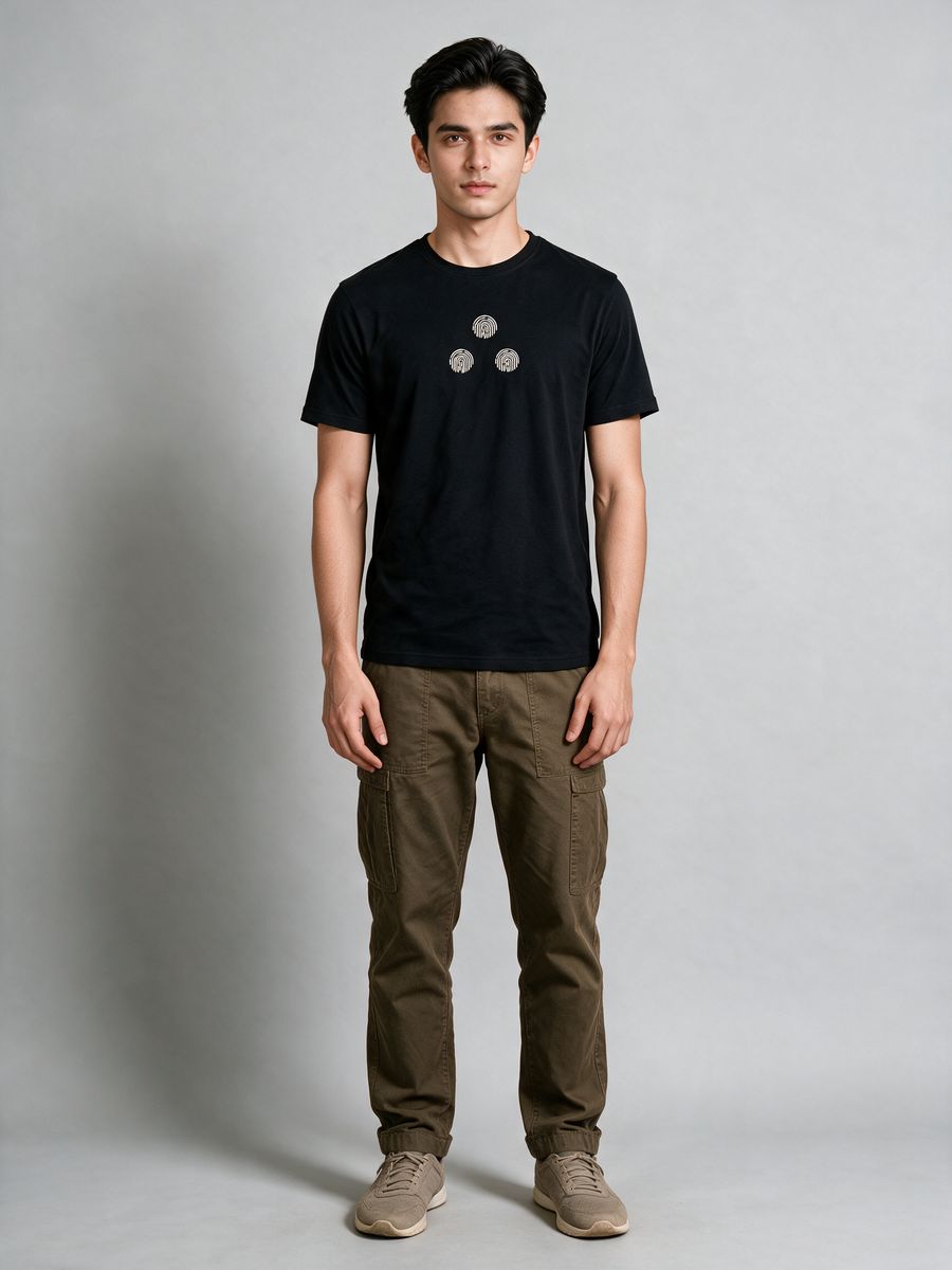 Tamil Identity Fingerprint T-Shirt For Men - Half Sleeve