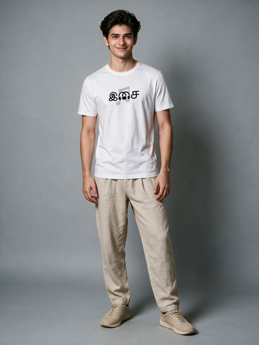 Isai Rhythm Tamil Graphic T-Shirt For Men - Half Sleeve