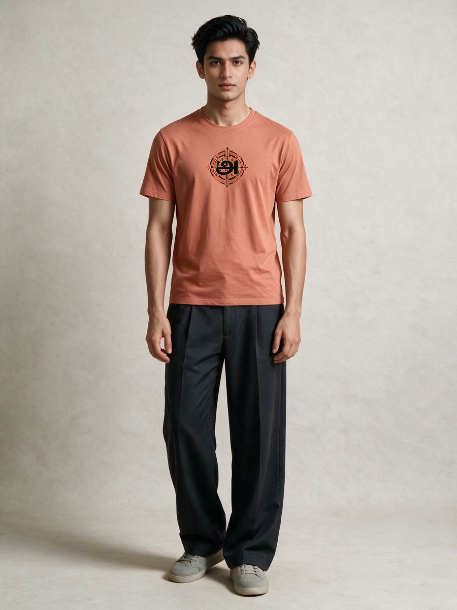Agaram Emblem Tamil Graphic T-Shirt For Men - Half Sleeve