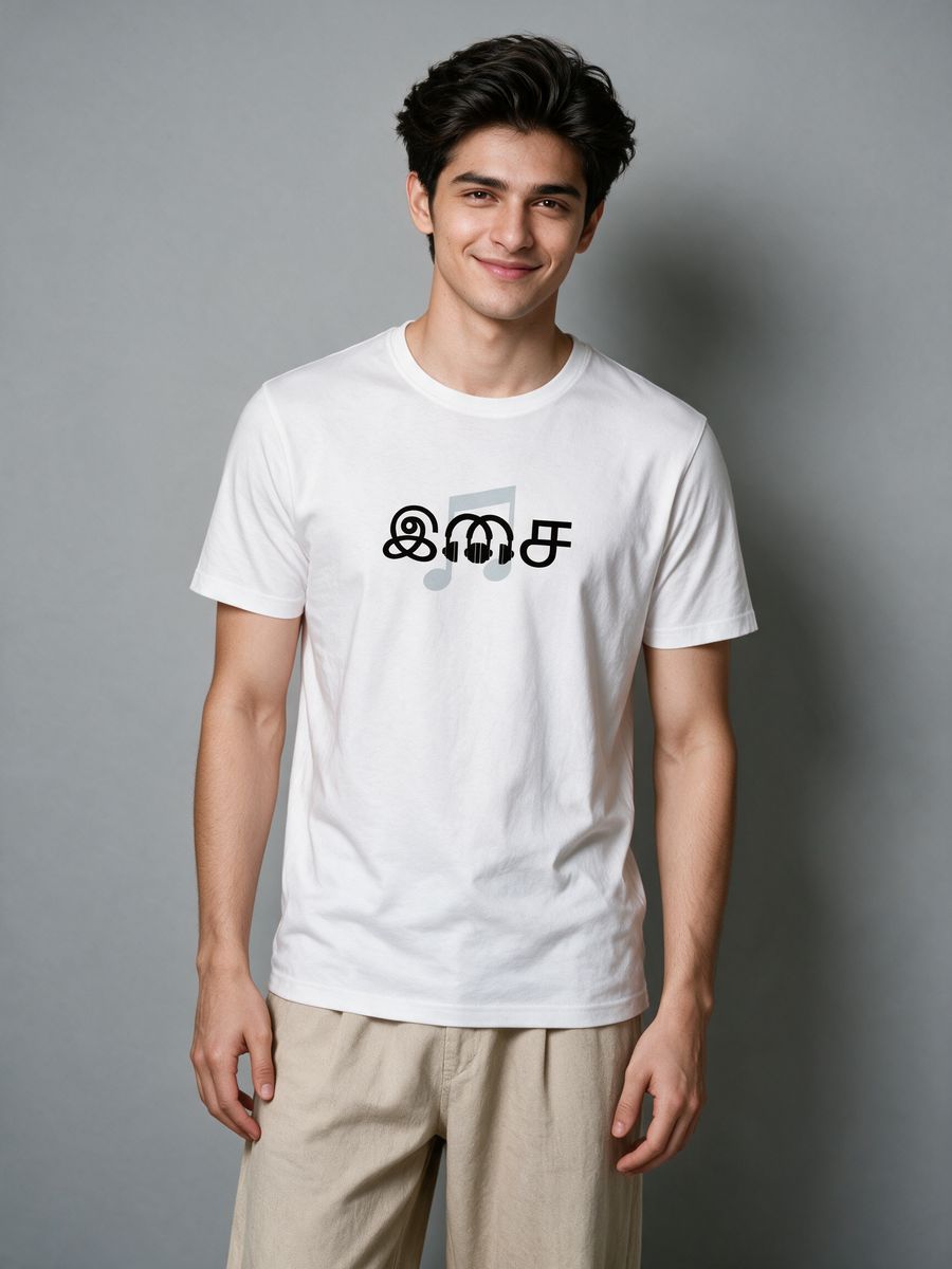 Isai Rhythm Tamil Graphic T-Shirt For Men - Half Sleeve