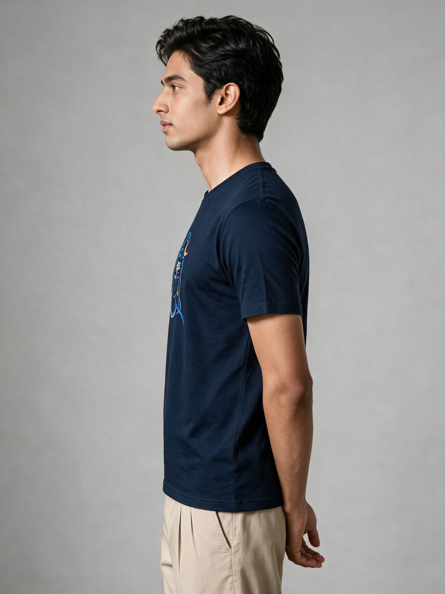 Shiva Crescent T-Shirt For Men - Half Sleeve