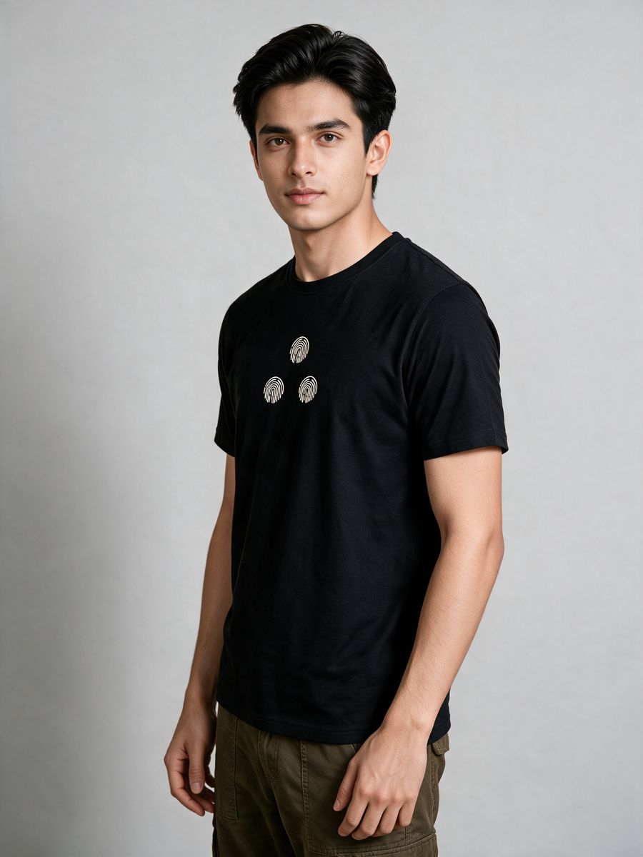 Tamil Identity Fingerprint T-Shirt For Men - Half Sleeve